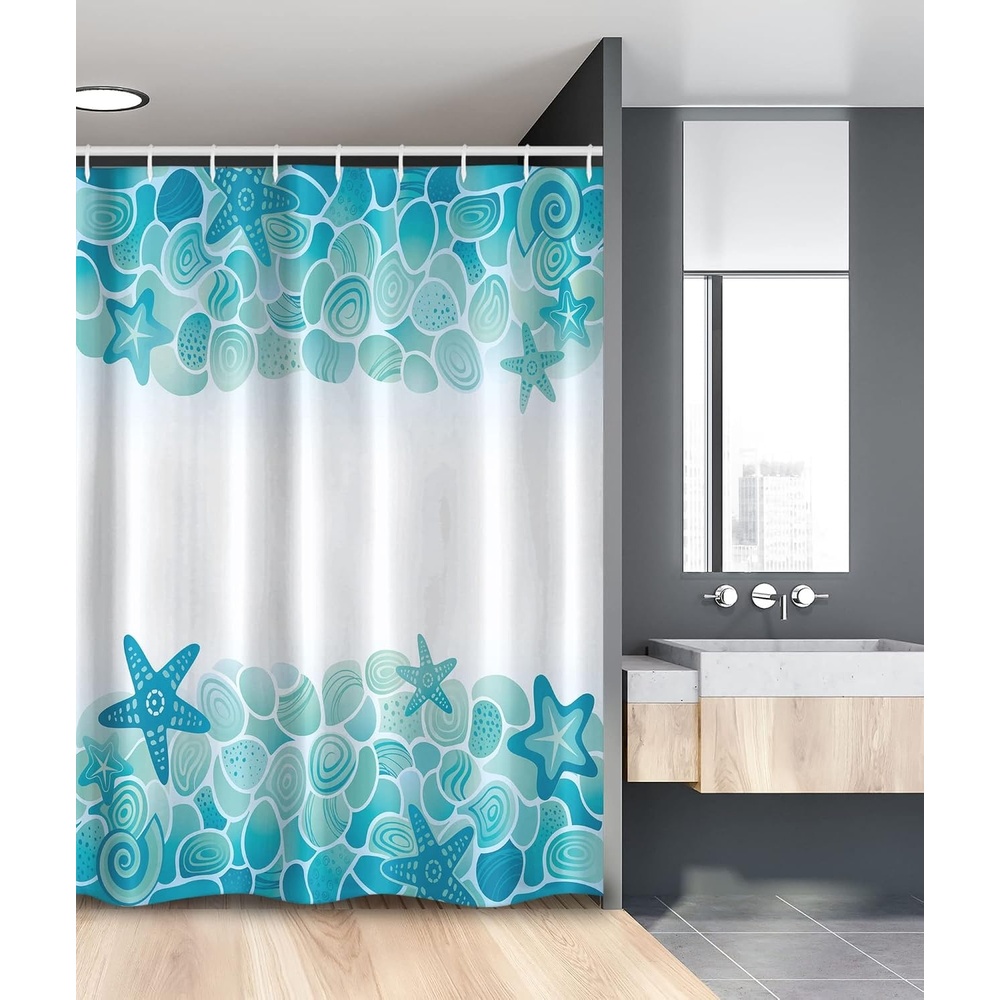 image:imageAmbesonne Floral Shower Curtain Illustration of Poppy Flowers Oil Painting on Canvas Romantic Design Print Cloth Fabric Bathroom Decor Set with Hooks 69 W x 70 L Yellow OrangeTurquoise Seafoam