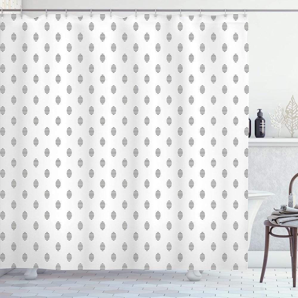 image:imageAmbesonne Floral Shower Curtain Illustration of Poppy Flowers Oil Painting on Canvas Romantic Design Print Cloth Fabric Bathroom Decor Set with Hooks 69 W x 70 L Yellow OrangeBlack and White
