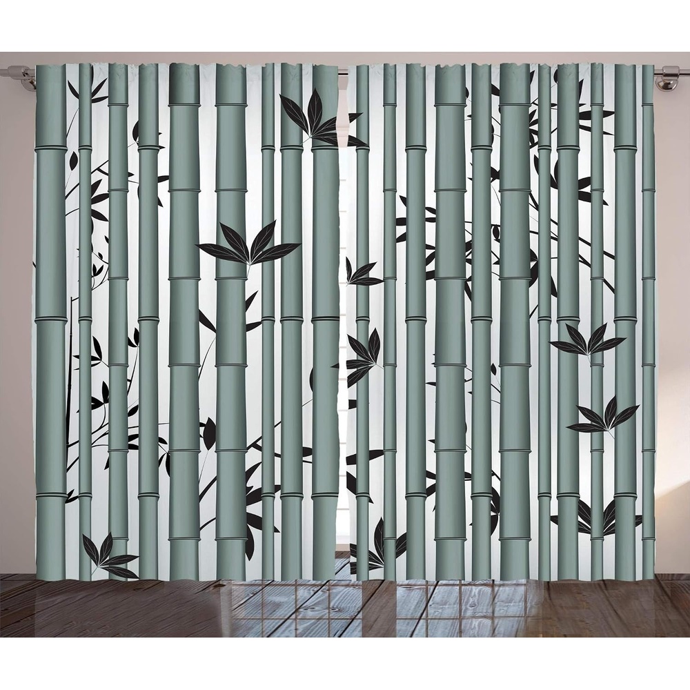 image:imageAmbesonne Nature Curtains Retro Effect Tree Flower Wildlife Leaf and Branches Print in Cold Colors Living Room Bedroom Window Drapes 2 Panel Set 108 X 63 Bluegrey and DimgreyBluegrey and Dimgrey