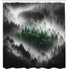 Ambesonne Black and White Shower Curtain, Modern Illustrated Eucalyptus Leaves Ornate Floral Huddle Romantic Vibes, Cloth Fabric Bathroom Decor Set with Hooks, 69″ W x 70″ L, Charcoal Grey(Fern Green Ivory and Grey)