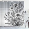 Ambesonne Black and White Shower Curtain, Modern Illustrated Eucalyptus Leaves Ornate Floral Huddle Romantic Vibes, Cloth Fabric Bathroom Decor Set with Hooks, 69″ W x 70″ L, Charcoal Grey(Pale Grey Dimgray)