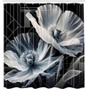 Ambesonne Black and White Shower Curtain, Modern Illustrated Eucalyptus Leaves Ornate Floral Huddle Romantic Vibes, Cloth Fabric Bathroom Decor Set with Hooks, 69″ W x 70″ L, Charcoal Grey(Soft Blue Dark Grey and Ivory)