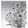 Ambesonne Black and White Shower Curtain, Modern Illustrated Eucalyptus Leaves Ornate Floral Huddle Romantic Vibes, Cloth Fabric Bathroom Decor Set with Hooks, 69″ W x 70″ L, Charcoal Grey(Pale Grey Dimgray)