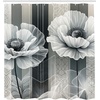 Ambesonne Black and White Shower Curtain, Modern Illustrated Eucalyptus Leaves Ornate Floral Huddle Romantic Vibes, Cloth Fabric Bathroom Decor Set with Hooks, 69″ W x 70″ L, Charcoal Grey(Pale Cadet Blue Pale Grey)