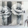 Ambesonne Black and White Shower Curtain, Modern Illustrated Eucalyptus Leaves Ornate Floral Huddle Romantic Vibes, Cloth Fabric Bathroom Decor Set with Hooks, 69″ W x 70″ L, Charcoal Grey(Pale Cadet Blue Pale Grey)