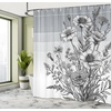 Ambesonne Black and White Shower Curtain, Modern Illustrated Eucalyptus Leaves Ornate Floral Huddle Romantic Vibes, Cloth Fabric Bathroom Decor Set with Hooks, 69″ W x 70″ L, Charcoal Grey(Pale Grey Dimgray)