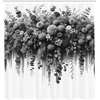 Ambesonne Black and White Shower Curtain, Modern Illustrated Eucalyptus Leaves Ornate Floral Huddle Romantic Vibes, Cloth Fabric Bathroom Decor Set with Hooks, 69″ W x 70″ L, Charcoal Grey(Pale Grey)