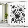 Ambesonne Black and White Shower Curtain, Modern Illustrated Eucalyptus Leaves Ornate Floral Huddle Romantic Vibes, Cloth Fabric Bathroom Decor Set with Hooks, 69″ W x 70″ L, Charcoal Grey(Off White Dark Grey)