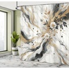 Ambesonne Black and White Shower Curtain, Modern Illustrated Eucalyptus Leaves Ornate Floral Huddle Romantic Vibes, Cloth Fabric Bathroom Decor Set with Hooks, 69″ W x 70″ L, Charcoal Grey(Ivory Almond Dark Grey)