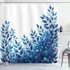 Ambesonne Blue Shower Curtain, Romantic Jumble Leaves with Cold Tone on Plain Backdrop Simple Winter Jungle, Cloth Fabric Bathroom Decor Set with Hooks, 69″ W x 84″ L, Dark Sky Blue White