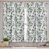 Ambesonne Botanical Valance & Tier Curtain 3 pcs Set, Modern Abstract Eucalyptus Branches on Marble Print Background Art, Window Treatments for Kitchen Room Decor, 55″ x 36″, Pale Reseda Green Grey