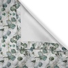 Ambesonne Botanical Valance & Tier Curtain 3 pcs Set, Modern Abstract Eucalyptus Branches on Marble Print Background Art, Window Treatments for Kitchen Room Decor, 55″ x 36″, Pale Reseda Green Grey