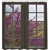 Ambesonne Country Shower Curtain, Romantic View Through The Window to Countryside of Purple Colored Flowers Spring Blooms Branches, Cloth Fabric Bathroom Decor Set with Hooks, 69″ W x 70″ L, Lavender