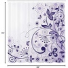 Ambesonne Floral Shower Curtain, Curved Flower Leaf Ornate Blooming Branches Romantic Love Print Art, Cloth Fabric Bathroom Decor Set with Hooks, 69″ W x 70″ L, Dark Lavender