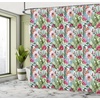 Ambesonne Floral Shower Curtain, Illustration of Poppy Flowers Oil Painting on Canvas Romantic Design Print, Cloth Fabric Bathroom Decor Set with Hooks, 69″ W x 70″ L, Yellow Orange(Magenta Pale Green)