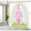 Ambesonne Floral Shower Curtain, Illustration of Poppy Flowers Oil Painting on Canvas Romantic Design Print, Cloth Fabric Bathroom Decor Set with Hooks, 69″ W x 70″ L, Yellow Orange(Pink Green)