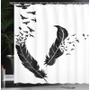 Ambesonne Floral Shower Curtain, Illustration of Poppy Flowers Oil Painting on Canvas Romantic Design Print, Cloth Fabric Bathroom Decor Set with Hooks, 69″ W x 70″ L, Yellow Orange(White Charcoal)