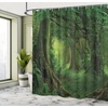 Ambesonne Floral Shower Curtain, Illustration of Poppy Flowers Oil Painting on Canvas Romantic Design Print, Cloth Fabric Bathroom Decor Set with Hooks, 69″ W x 70″ L, Yellow Orange(Green)