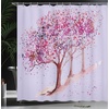 Ambesonne Floral Shower Curtain, Illustration of Poppy Flowers Oil Painting on Canvas Romantic Design Print, Cloth Fabric Bathroom Decor Set with Hooks, 69″ W x 70″ L, Yellow Orange(Burgundy Coconut)