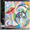 Ambesonne Floral Shower Curtain, Illustration of Poppy Flowers Oil Painting on Canvas Romantic Design Print, Cloth Fabric Bathroom Decor Set with Hooks, 69″ W x 70″ L, Yellow Orange(Green Salmon)