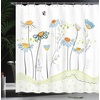 Ambesonne Floral Shower Curtain, Illustration of Poppy Flowers Oil Painting on Canvas Romantic Design Print, Cloth Fabric Bathroom Decor Set with Hooks, 69″ W x 70″ L, Yellow Orange(Yellow Blue)
