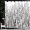 Ambesonne Floral Shower Curtain, Illustration of Poppy Flowers Oil Painting on Canvas Romantic Design Print, Cloth Fabric Bathroom Decor Set with Hooks, 69″ W x 70″ L, Yellow Orange(Grey White)