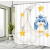 Ambesonne Floral Shower Curtain, Illustration of Poppy Flowers Oil Painting on Canvas Romantic Design Print, Cloth Fabric Bathroom Decor Set with Hooks, 69″ W x 70″ L, Yellow Orange(Earth Yellow Pale Blue)