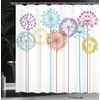 Ambesonne Floral Shower Curtain, Illustration of Poppy Flowers Oil Painting on Canvas Romantic Design Print, Cloth Fabric Bathroom Decor Set with Hooks, 69″ W x 70″ L, Yellow Orange(Purple Blue)