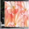 Ambesonne Floral Shower Curtain, Illustration of Poppy Flowers Oil Painting on Canvas Romantic Design Print, Cloth Fabric Bathroom Decor Set with Hooks, 69″ W x 70″ L, Yellow Orange(Salmon)