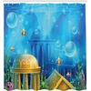 Ambesonne Floral Shower Curtain, Illustration of Poppy Flowers Oil Painting on Canvas Romantic Design Print, Cloth Fabric Bathroom Decor Set with Hooks, 69″ W x 70″ L, Yellow Orange(Aqua Yellow)