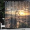 Ambesonne Floral Shower Curtain, Illustration of Poppy Flowers Oil Painting on Canvas Romantic Design Print, Cloth Fabric Bathroom Decor Set with Hooks, 69″ W x 70″ L, Yellow Orange(Yellow Tan)