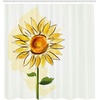 Ambesonne Floral Shower Curtain, Illustration of Poppy Flowers Oil Painting on Canvas Romantic Design Print, Cloth Fabric Bathroom Decor Set with Hooks, 69″ W x 70″ L, Yellow Orange(Yellow Fern)