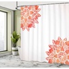 Ambesonne Floral Shower Curtain, Illustration of Poppy Flowers Oil Painting on Canvas Romantic Design Print, Cloth Fabric Bathroom Decor Set with Hooks, 69″ W x 70″ L, Yellow Orange(Coral White)