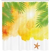 Ambesonne Floral Shower Curtain, Illustration of Poppy Flowers Oil Painting on Canvas Romantic Design Print, Cloth Fabric Bathroom Decor Set with Hooks, 69″ W x 70″ L, Yellow Orange(Fern Green)