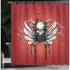 Ambesonne Floral Shower Curtain, Illustration of Poppy Flowers Oil Painting on Canvas Romantic Design Print, Cloth Fabric Bathroom Decor Set with Hooks, 69″ W x 70″ L, Yellow Orange(Black Scarlet)