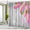 Ambesonne Floral Shower Curtain, Illustration of Poppy Flowers Oil Painting on Canvas Romantic Design Print, Cloth Fabric Bathroom Decor Set with Hooks, 69″ W x 70″ L, Yellow Orange(Grey Pink)