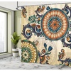 Ambesonne Floral Shower Curtain, Illustration of Poppy Flowers Oil Painting on Canvas Romantic Design Print, Cloth Fabric Bathroom Decor Set with Hooks, 69″ W x 70″ L, Yellow Orange(Soft Beige)