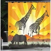 Ambesonne Floral Shower Curtain, Illustration of Poppy Flowers Oil Painting on Canvas Romantic Design Print, Cloth Fabric Bathroom Decor Set with Hooks, 69″ W x 70″ L, Yellow Orange(Orange Yellow Black)