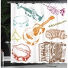 Ambesonne Floral Shower Curtain, Illustration of Poppy Flowers Oil Painting on Canvas Romantic Design Print, Cloth Fabric Bathroom Decor Set with Hooks, 69″ W x 70″ L, Yellow Orange(Brown Orange)
