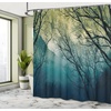 Ambesonne Floral Shower Curtain, Illustration of Poppy Flowers Oil Painting on Canvas Romantic Design Print, Cloth Fabric Bathroom Decor Set with Hooks, 69″ W x 70″ L, Yellow Orange(Blue Petrol)