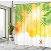 Ambesonne Floral Shower Curtain, Illustration of Poppy Flowers Oil Painting on Canvas Romantic Design Print, Cloth Fabric Bathroom Decor Set with Hooks, 69″ W x 70″ L, Yellow Orange(Fern Green)