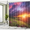 Ambesonne Floral Shower Curtain, Illustration of Poppy Flowers Oil Painting on Canvas Romantic Design Print, Cloth Fabric Bathroom Decor Set with Hooks, 69″ W x 70″ L, Yellow Orange(Multi Color)