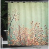 Ambesonne Floral Shower Curtain, Illustration of Poppy Flowers Oil Painting on Canvas Romantic Design Print, Cloth Fabric Bathroom Decor Set with Hooks, 69″ W x 70″ L, Yellow Orange(Reseda Green Peach Brown)