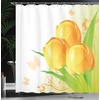 Ambesonne Floral Shower Curtain, Illustration of Poppy Flowers Oil Painting on Canvas Romantic Design Print, Cloth Fabric Bathroom Decor Set with Hooks, 69″ W x 70″ L, Yellow Orange(Lime Green)