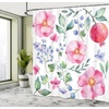 Ambesonne Floral Shower Curtain, Illustration of Poppy Flowers Oil Painting on Canvas Romantic Design Print, Cloth Fabric Bathroom Decor Set with Hooks, 69″ W x 70″ L, Yellow Orange(Magenta Green)