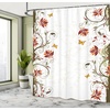 Ambesonne Floral Shower Curtain, Illustration of Poppy Flowers Oil Painting on Canvas Romantic Design Print, Cloth Fabric Bathroom Decor Set with Hooks, 69″ W x 70″ L, Yellow Orange(Green Burgundy)