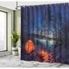 Ambesonne Floral Shower Curtain, Illustration of Poppy Flowers Oil Painting on Canvas Romantic Design Print, Cloth Fabric Bathroom Decor Set with Hooks, 69″ W x 70″ L, Yellow Orange(Blue Orange)
