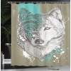 Ambesonne Floral Shower Curtain, Illustration of Poppy Flowers Oil Painting on Canvas Romantic Design Print, Cloth Fabric Bathroom Decor Set with Hooks, 69″ W x 70″ L, Yellow Orange(Jade Green Sage Green)