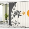 Ambesonne Floral Shower Curtain, Illustration of Poppy Flowers Oil Painting on Canvas Romantic Design Print, Cloth Fabric Bathroom Decor Set with Hooks, 69″ W x 70″ L, Yellow Orange(Cream Orange Dark Taupe)