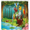 Ambesonne Floral Shower Curtain, Illustration of Poppy Flowers Oil Painting on Canvas Romantic Design Print, Cloth Fabric Bathroom Decor Set with Hooks, 69″ W x 70″ L, Yellow Orange(Redbrown)